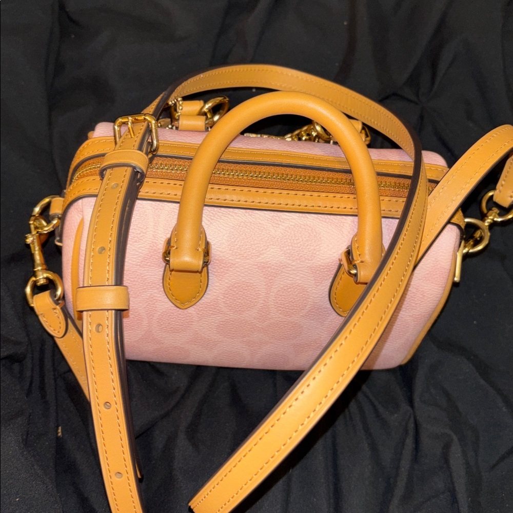 Coach Pink and Tan Satchel Bag - Picture 10 of 12
